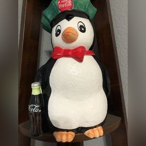 Coca Cola vintage polar bear and penguin cookie jars set